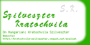 szilveszter kratochvila business card